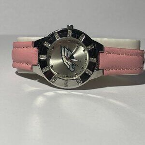 Philadelphia Eagles NFL Women's Watch w/ Pink Leather Band w/ Rhinestones NEW